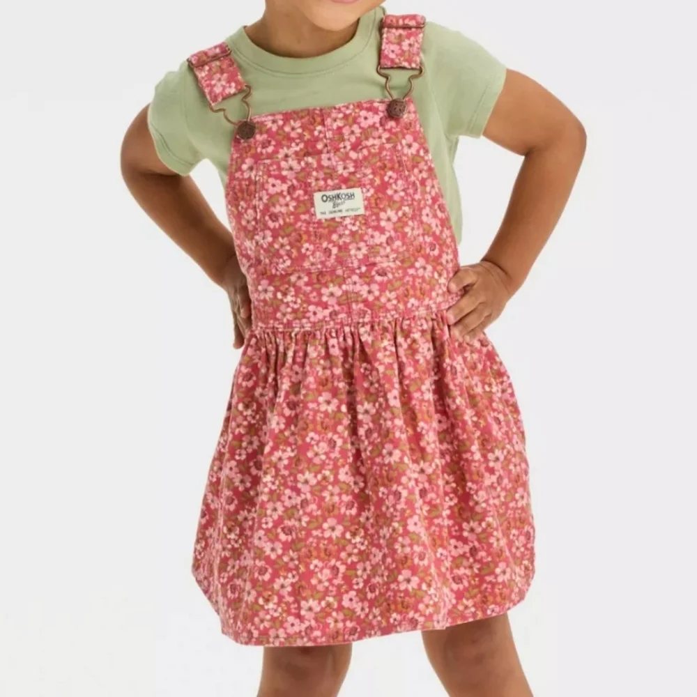 OshKosh B'gosh Pink Floral Corduroy Dress Size 18 Months